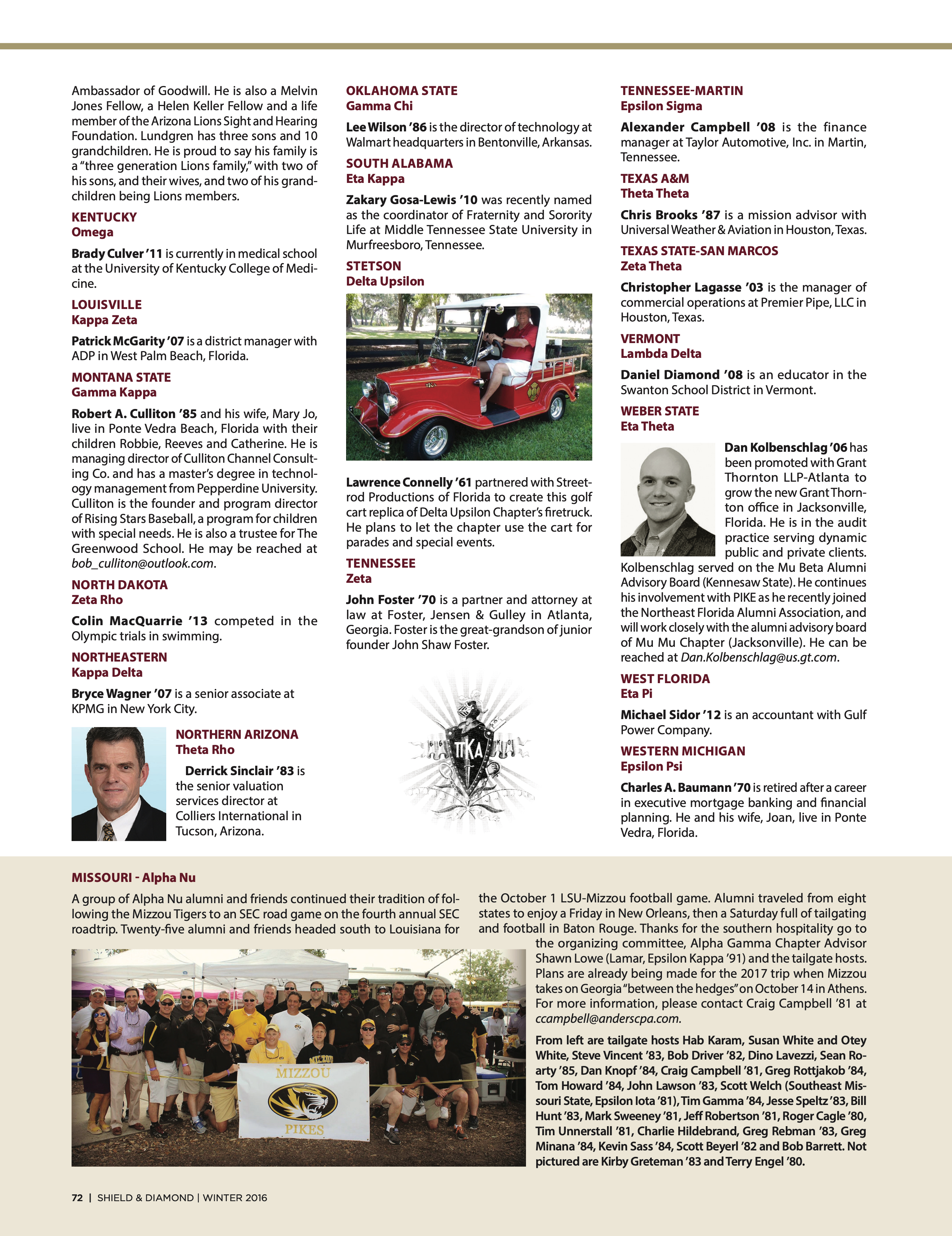 Alumni Notes, Continued, Winter 2016